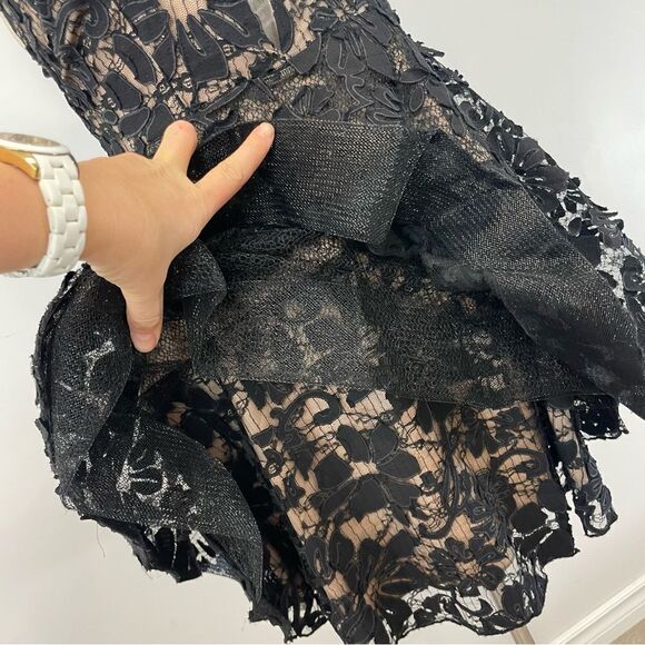Chelsea Black Lace Mini Dress Cocktail Prom Formal Dress sz S - Picture 4 of 11